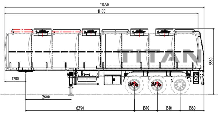 42000 Liters Aluminum Tanker Trailer for Sale In Tanzania