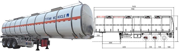 35000 Liters Stainless Steel Tanker Trailer for Sale In Mauritius