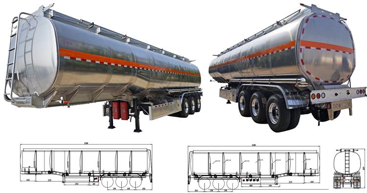 50000 Liters Aluminum Tanker Trailers for Sale In Costa Rica