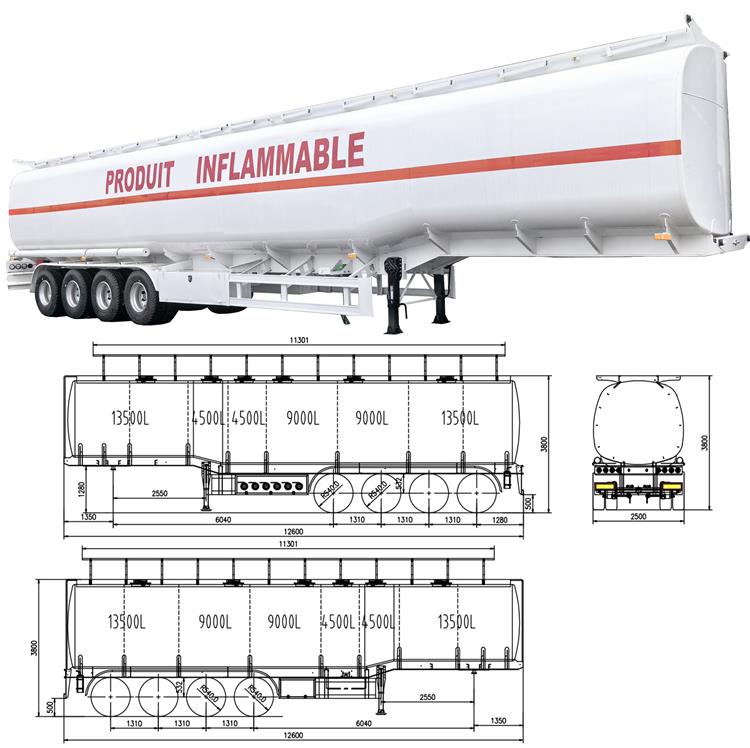54000 Liters Fuel Transport Trailers for Sale In Mali