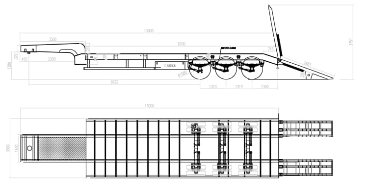 3 Axle Low Bed Trailer Price in Senegal